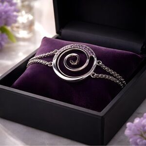 *NEW* Gunmetal Toned Purple Swirl Bracelet
